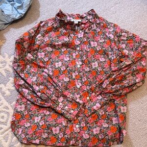J. Crew Liberty Floral Ruffle Blouse